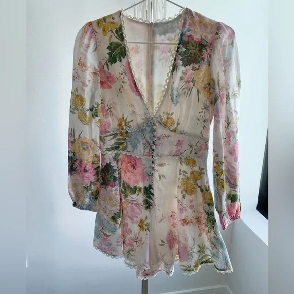 Zimmermann | Dresses | Zimmermann Linen Floral Dress Size